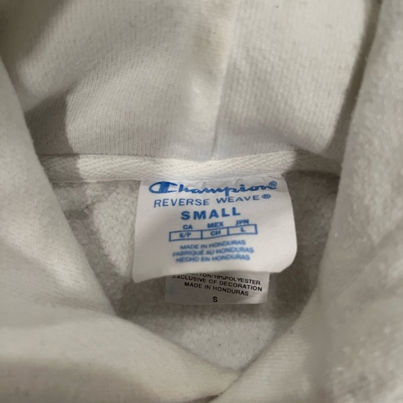 Champion White Hoodie Big Patch - Picture 4 of 4